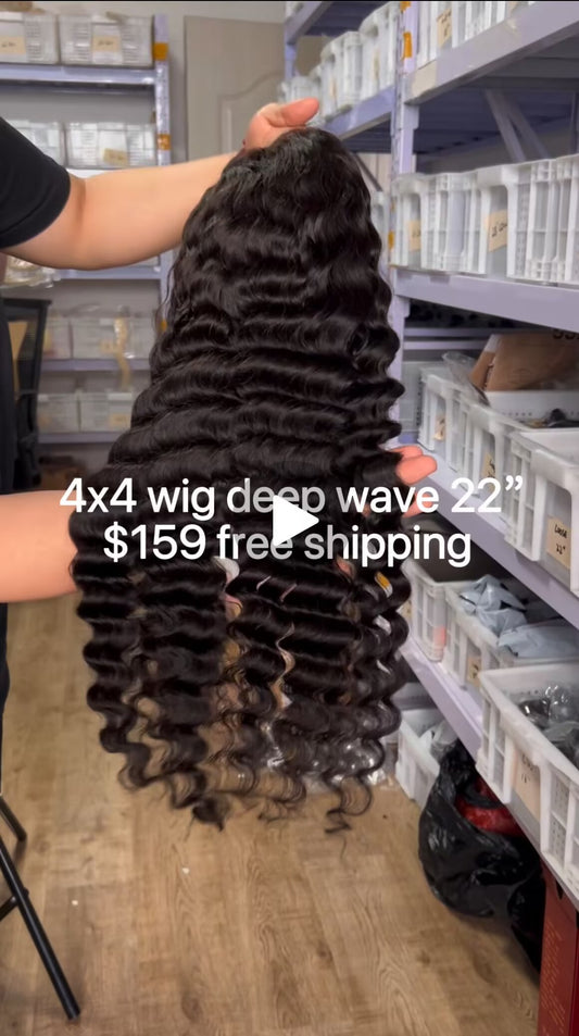 4x4 TRANSPARENT 22” Deep Wave wig