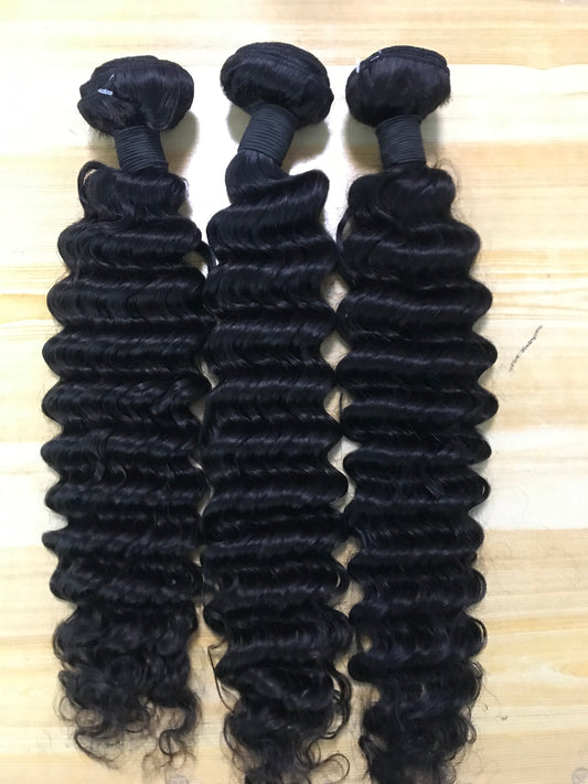 Virgin hair bundles deep wave 14"