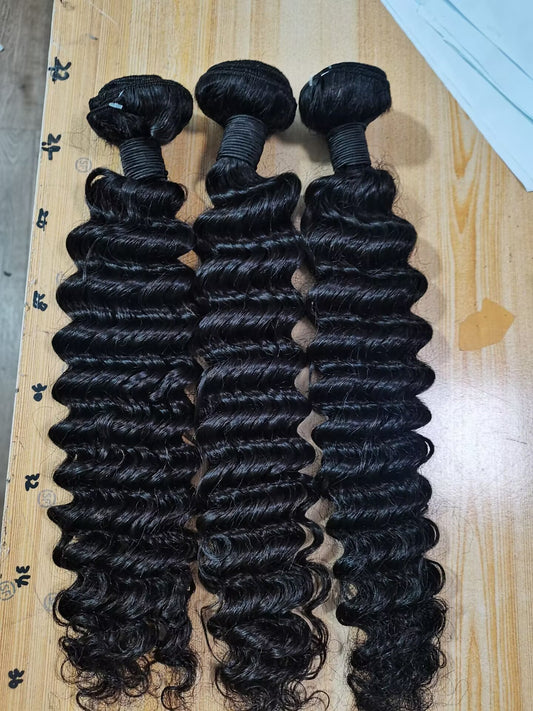 Virgin hair bundles deep wave 12"