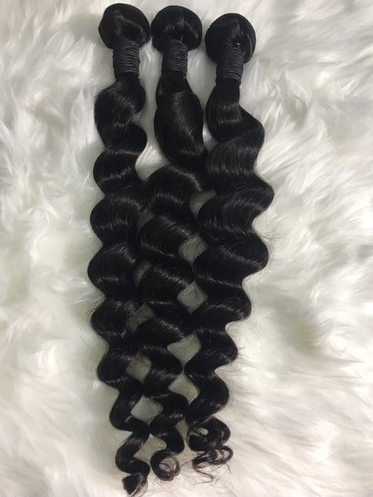 Virgin hair bundles  loose deep wave 16"